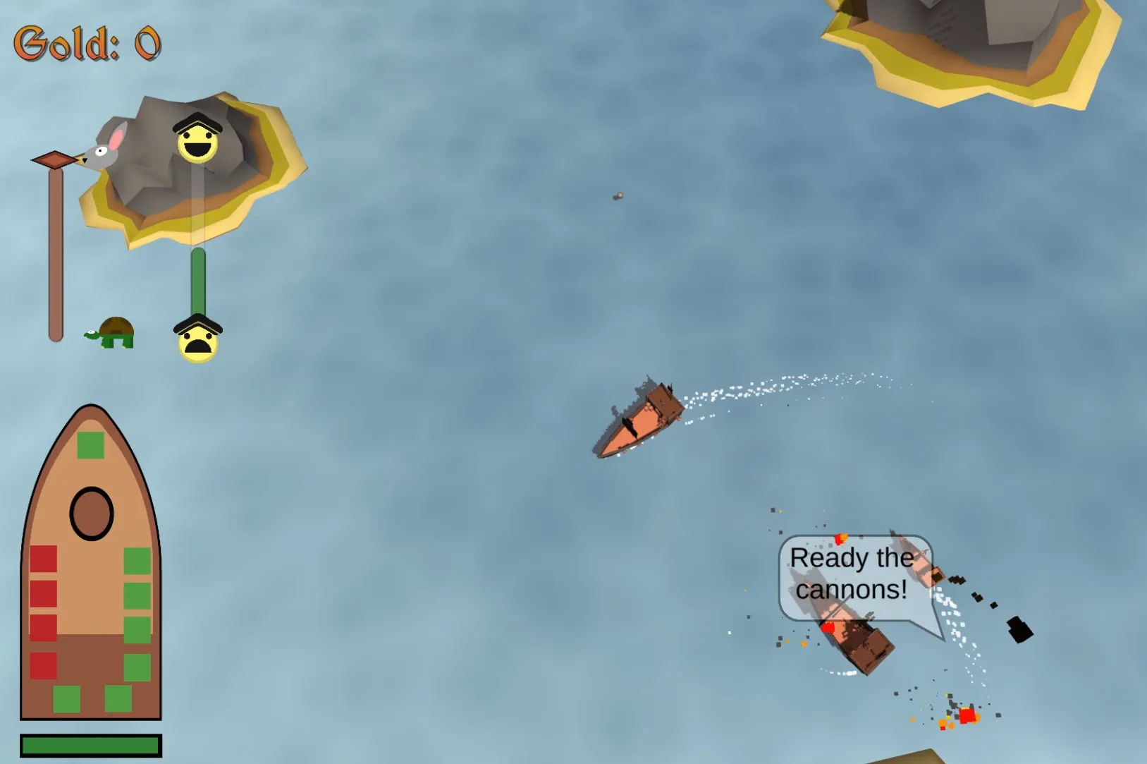 Skärmbild från Pirate Commander med ett piratskepp på havet